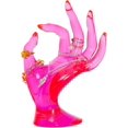 thumbnail image 1 of Soporte para anillo de mano, diseño de joyería, soporte para pulsera, anillo y reloj, decoración estética, decoración de habitación Y2k (rosa rojo), 1 of 5