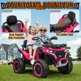 thumbnail image 4 of Joyracer ATV for Kids, 24 Volt Ride on Toys for Toddlers, 800W 4 Wheeler with 2 XL Seater, EVA Tires Power Car Wheels with Remote, Knee Pad, Music, Bluetooth, USB, Pink, 4 of 12