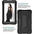 thumbnail image 3 of SOATUTO Case for Walmart Onn 7 Inch 1st / 2nd Gen Tablet, Heavy-Duty Drop-Proof and Shock-Resistant Rugged Hybrid Built-in Stand For Walmart Onn Tablet 7 Inch Model 100005206 / 100015685(Black+Black), 3 of 6