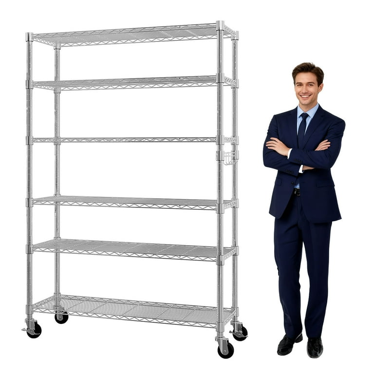 Ktaxon Heavy Duty Wire Shelving with Wheels, 46