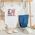 thumbnail image 3 of Only Lazy on Days that End in Y Funny Romper Boys or Girls Infant Baby Brisco Brands NB, 3 of 7