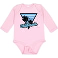 thumbnail image 3 of Inktastic California with Triangle and Palm Trees in Blue Boys or Girls Long Sleeve Baby Bodysuit, 3 of 5