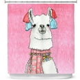 thumbnail image 1 of Shower Curtains 70" x 73" from DiaNoche Designs by Marley Ungaro - Scarf Llama Light Pink, 1 of 1