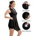 thumbnail image 4 of Hanerdun Womens Tennis Dress with Shorts & Pockets Sleeveless Athletic Golf Dress Activewear Black S, 4 of 8
