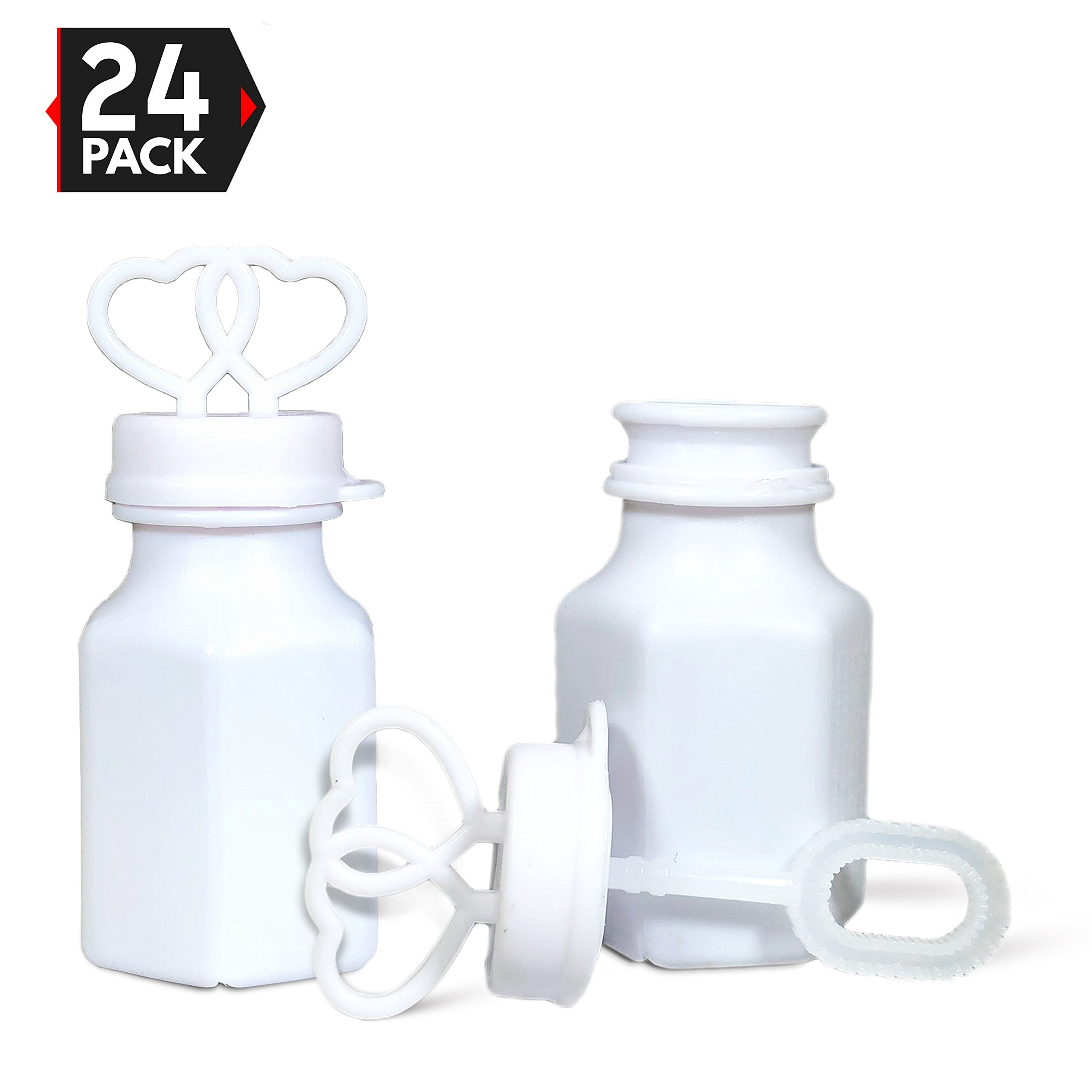 pre-filled Party Favor for 150 pack Mini White Double Heart Bubble Bottle