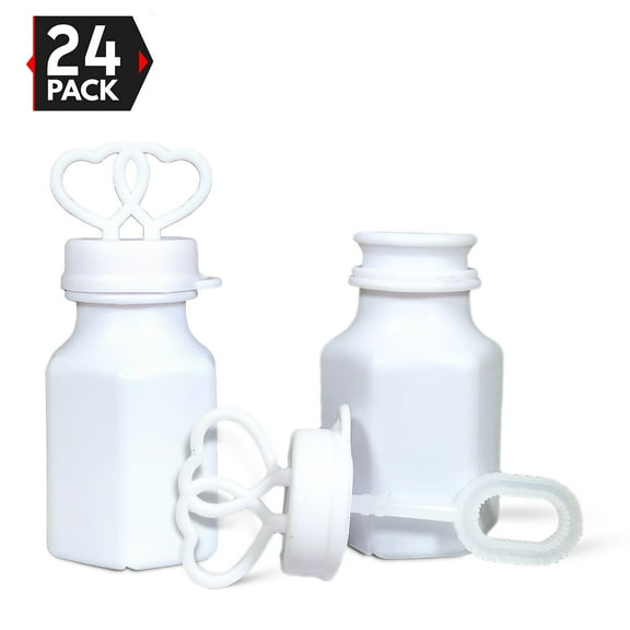 Double Heart Wedding Party Favor Bubbles 24 pack