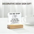 thumbnail image 5 of Dad Gift for Birthday Father’s Day to My Dad You are the World Clear Desk Decorative Sign Keepsake Present Father Acrylic Plaque with Wooden Stand Sign Desk Decor for Home Office, 5 of 7