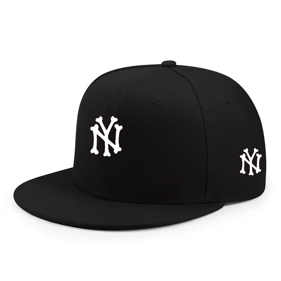 Vergiac Retro American Style Cap White Flat Brim NY Letter Print Casual Fashion Hat