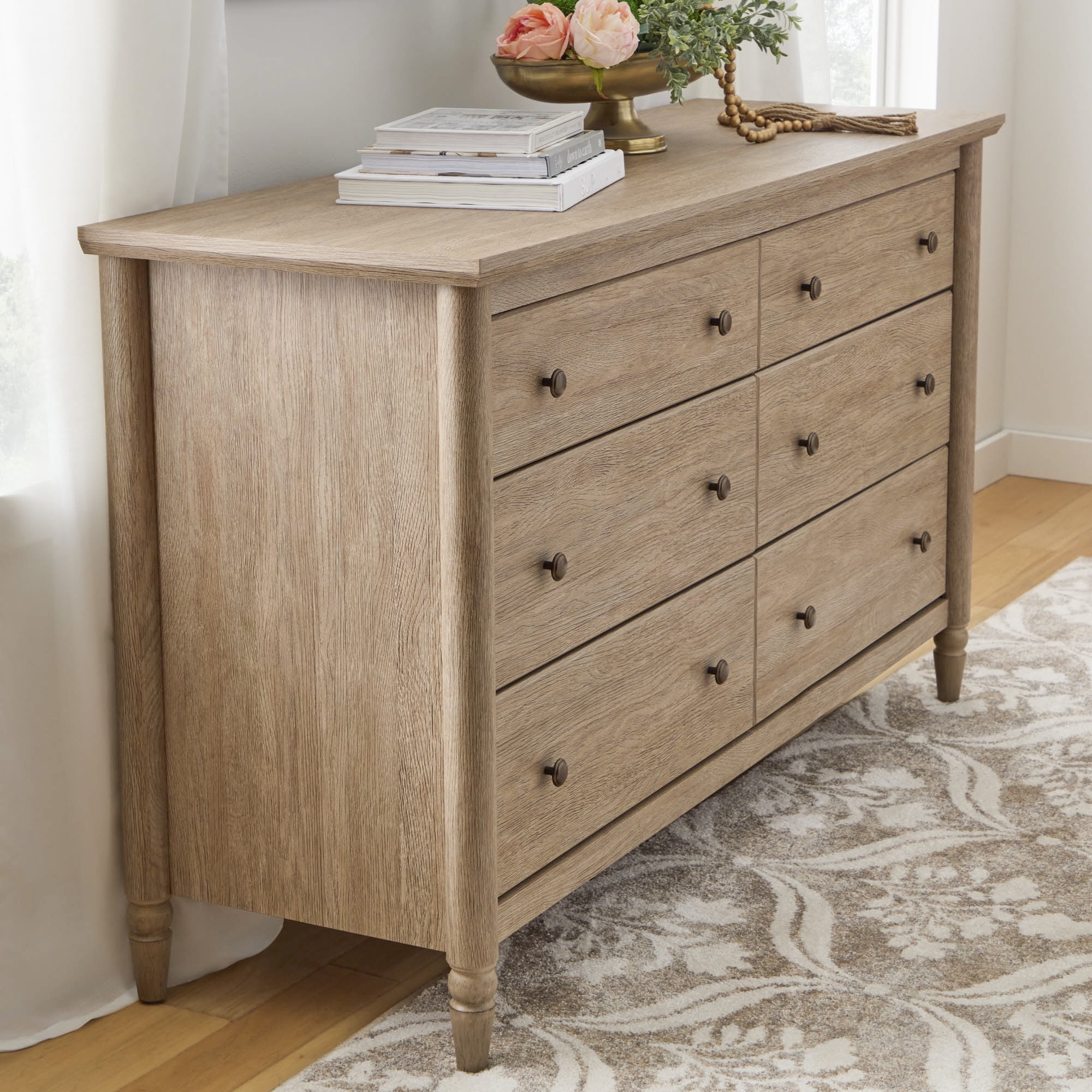 My Texas House Monroe 6-Drawer Dresser - Brushed Oak