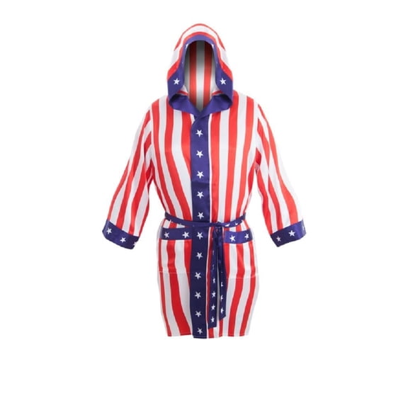 Rocky Balboa by Lucky Star Adult Rocky Balboa American Flag Cover-Up Robe, Multicolor