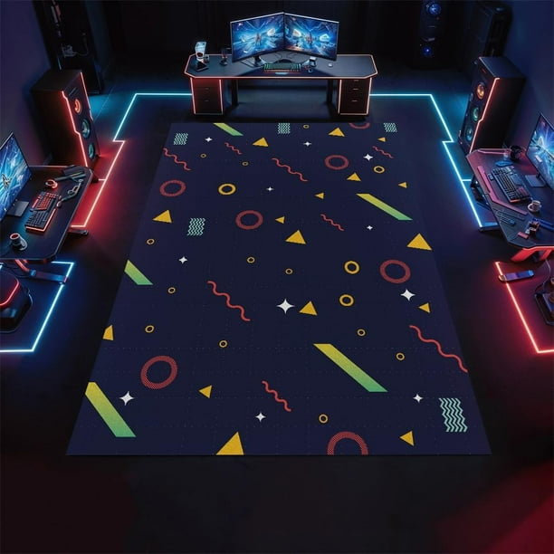Classic Arcade Games Rug 4x6ft Retro 90S Arcade Theater Style