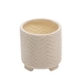 thumbnail image 3 of Planter with Chevron Design and Footed Base, Set of 2, Off White- Saltoro Sherpi, 3 of 5