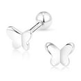 thumbnail image 3 of RYSKYJEWELRY Screw Back Butterfly Silver Sterling Silver Earrings, 3 of 8