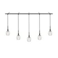 thumbnail image 3 of Woodbridge Lighting Jewel 5-Light Metal Linear Pendant in Satin Nickel, 3 of 5