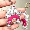 thumbnail image 2 of Keyring Hello Kitty Anime Accessories Funny Shape Keychain Muscle Sanrio Keychains Women Girl Holiday Gifts Key Chain Kawaii, 2 of 6