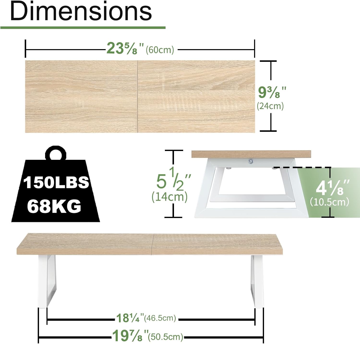 24 inch Monitor Stand Riser, Wood & Steel Computer Monitor Stand with Storage, Laptop, PC, Printer Stand Riser for Desktop Office Desk Organizers