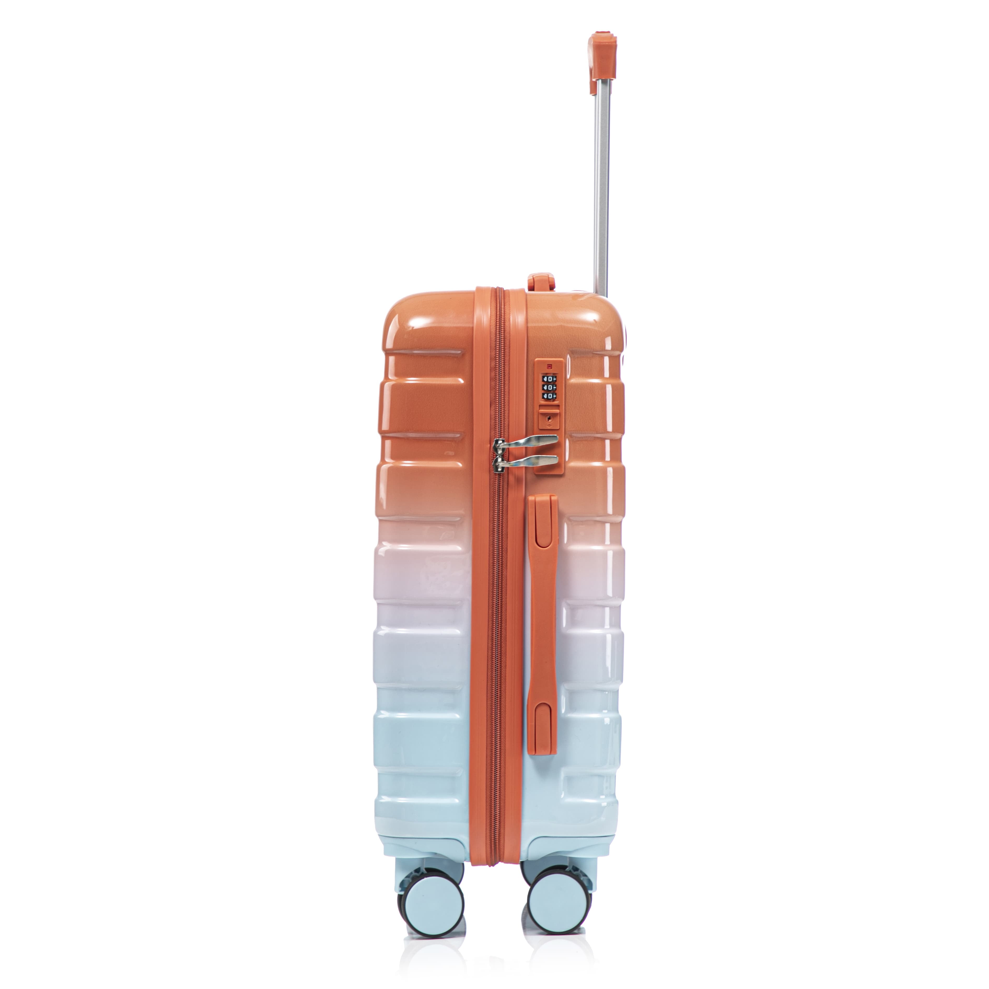 Leumius 2 Piece PC Spinner Wheel Luggage Sets, Hardside Suitcase with Combination Lock, 20 inch Carry On Luggage & 14 inch Cosmetic Case