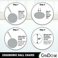 thumbnail image 7 of Cando Metal Ball Chair Inflatable Ergonomic Active Seating Exercise Ball Chair with Air Pump for Home, Office, and Classroom, 7 of 7