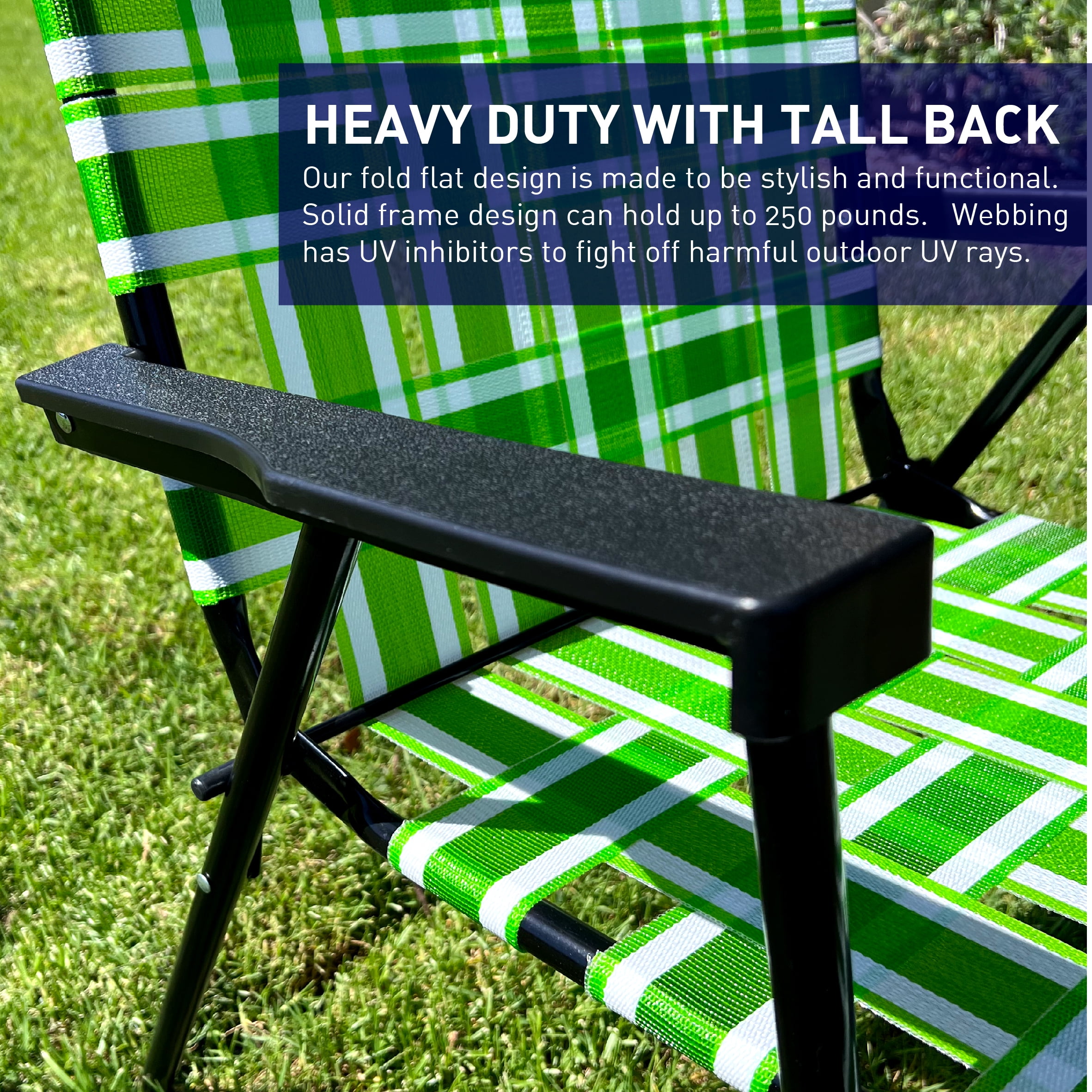 Web Chair Lightweight Portable Retro Style Lawn Chair High Back