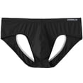 thumbnail image 2 of TANBOM Men's Bulge Enhancing Triangle Thong Nylon Underwear Black XXL 1-Pack, 2 of 6