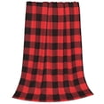 thumbnail image 2 of Balery Buffalo Plaid Red Black Manta de Felpa Suave y Acogedora – Cobija de Franela Aterciopelada para Cama, Lavable y Cálida para Sofá, Mascotas, Transpirable-40"x30", 2 of 7