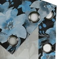 thumbnail image 4 of Ambesonne Floral Grommet Curtain, Cold Tones Wild Flowers Art, 50"x60", Black Sky Blue and Grey, 4 of 5