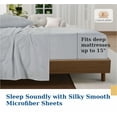 thumbnail image 4 of Casa Platino Full Size Bed Sheets Set - Washed Ultra-Soft Microfiber Full Bed Sheets - Extra Soft - 4 Piece Set - Bedding Sheets & Pillowcases, Full-Ticking Stripe Blue, 4 of 9