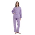 thumbnail image 5 of Apparonia Women's Pajama Sets Cotton Nightwear Long-Sleeve Button Front Shirt and Pant Sleepwear Notch Collar Pjs Lounge Sets Purple Polka Dots​ M, 5 of 7