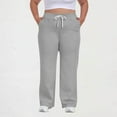 thumbnail image 2 of hotojiny Plus Size Womens Sweatpants Open Bottom Wide Leg Lounge Pant Baggy Elastic Waist Long Sweat Pants for Gym Athletic, 2 of 6