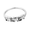 thumbnail image 4 of Family of Three Elephants Parade Sterling Silver Band Ring-9, 4 of 4