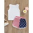 thumbnail image 5 of Arvbitana 4th of July Baby boy 2Pcs Clothes Set 3M 6M 12M 18M 24M 3T Sleeveless Lettering Pattern Tank Tops Vest + Short American Flag Shorts Summer Independence Day Outfit, 5 of 8