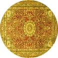 thumbnail image 1 of Ahgly Company Indoor Round Medallion Yellow Traditional Area Rugs, 8' Round, 1 of 4