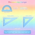 thumbnail image 3 of Triangular Ruler Set, Plastic Metric Inch Geometric Protractor Triangle Engineering Scale Drafting Ruler Kit, 3 of 8