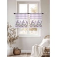 thumbnail image 3 of Purple Lavenders Sheer Curtains 54 Inch Length 2 Panels Set Window Treatments, Spring Floral Plaid Farmhouse Elegant Rod Pocket Semi Curtains for Living Room/Bedroom/Kitchen Décor, 104"W x 54"L, 3 of 7