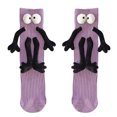 thumbnail image 2 of Riguas 1 Pair Holding Hands Socks with 3D Doll Super Soft Sweat Absorption Breathable Funny Couple Magnetic Mid-tube Socks, 2 of 7