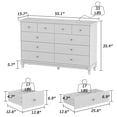 thumbnail image 4 of WIAWG 10 Drawer Double Dresser, Wood Dresser Chest of Drawers for Home Bedroom, White Closet Chest, 4 of 8