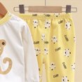 thumbnail image 4 of NOLDARES Toddler Baby Boy Clothes Long Sleeve Sweatshirt Top Pants Set Infant Fall Winter Outfits(M255-Yellow), 4 of 5