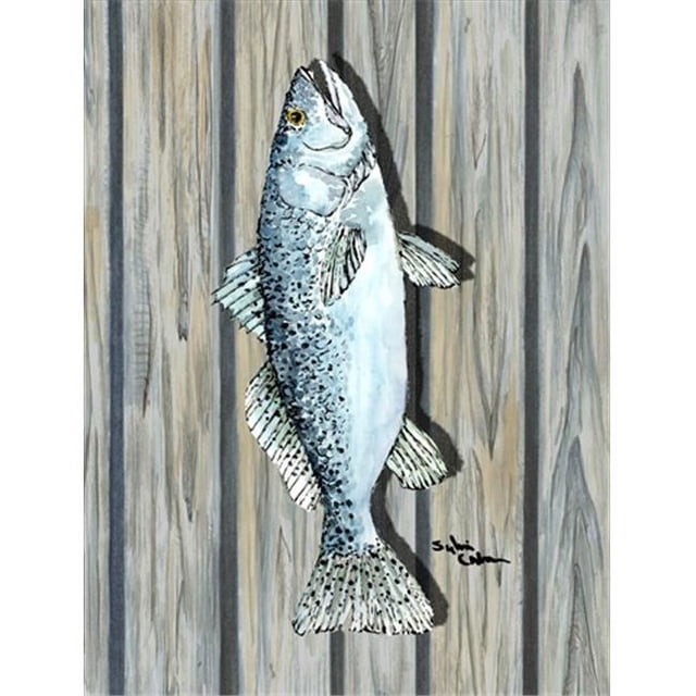 Carolines Treasures 8496CHF 28 x 40 Po Poisson Truite Drapeau Toile Maison Taille