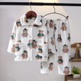 thumbnail image 1 of Conjuntos de pijamas de franela suave para niños y niñas, Tops de manga larga con solapa y pantalones de dibujos animados, ropa de dormir para otoño e invierno, novedad xuanjing  unisex, 1 of 2