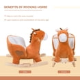 thumbnail image 7 of Plush Rocking Horse with Music for 1-3 Year Old Boys Girls Brown White Wooden Rocker, 7 of 7