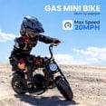 thumbnail image 4 of 39cc Gas Power Mini Bike, 20MPH 4 Stroke Dirt Bike for Teens, Heavy Duty Gas Mini Bike with Wide Air Tires, Rear Disc Brake, Max 160LBS Load Mini Gas Dirt Bike,Black, 4 of 7