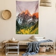 thumbnail image 2 of Mountain Tapestry, Scenic Western American Mountains on Valley with Snowy Peaks at Sunset Landscape, Wall Hanging for Bedroom Living Room Dorm Decor, 60W X 80L Inches, Multicolor, by Ambesonne, 2 of 5