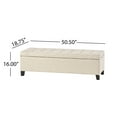 thumbnail image 4 of GDF Studio Wendover Contemporary Fabric Tufted Storage Ottoman Bench, Dark Beige Linen and Dark Brown, 4 of 10