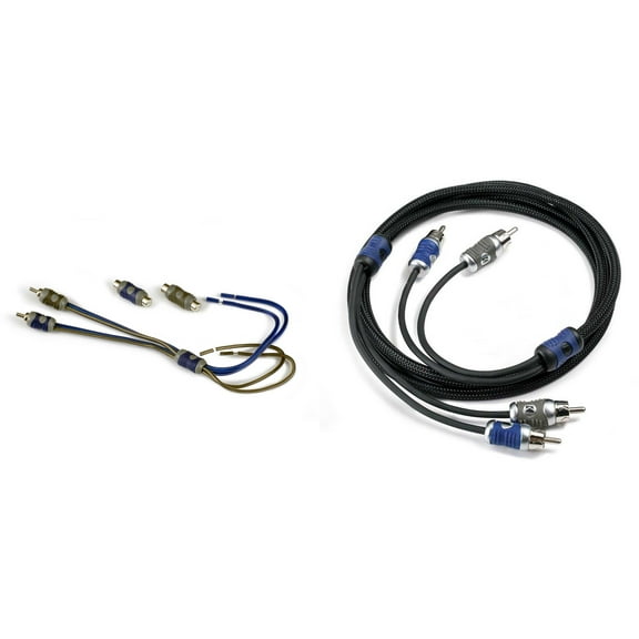 Kicker 46KISL K-Series Interconnect, Speaker Wire To RCA Adapter w/ 46QI23 3 Meter 2-Channel Signal Cable