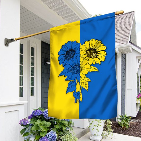 Flagwix Ukrainian Flag Sunflower Ukrainian Flag TRV1924F - Garden Flag (11.5" x 17.5")