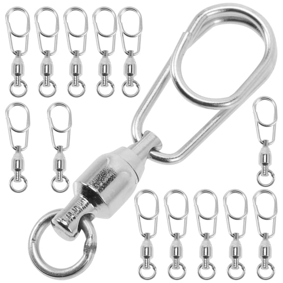 Eight Figure Ring Connector Wired Small Fishing Swivel Stainless Steel Tackle Barrel Swivels Bait 30 Pcs