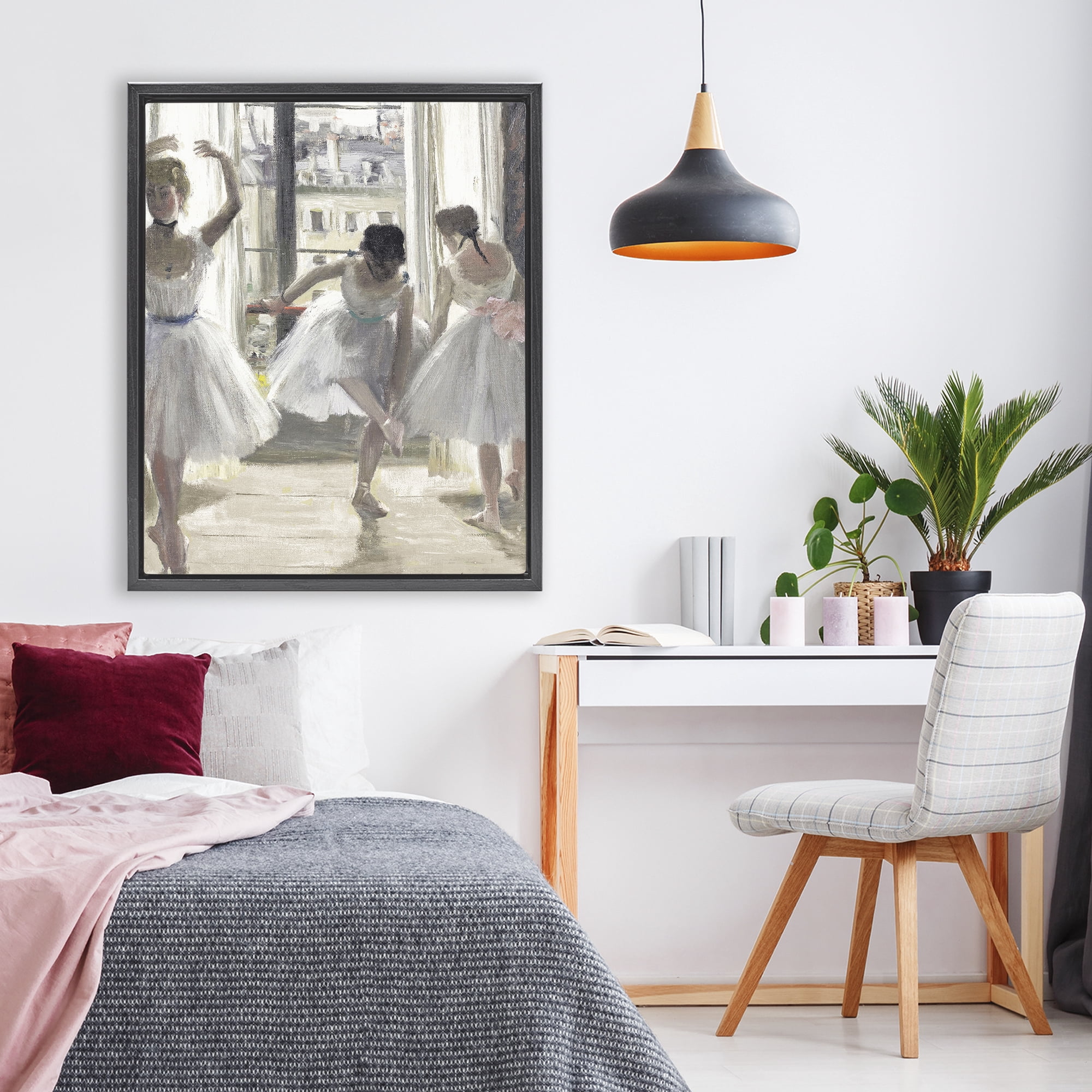 Stupell Industries Ballet Class In Practice Black Framed Floater Canvas Wall Art, design by Leah Straatsma