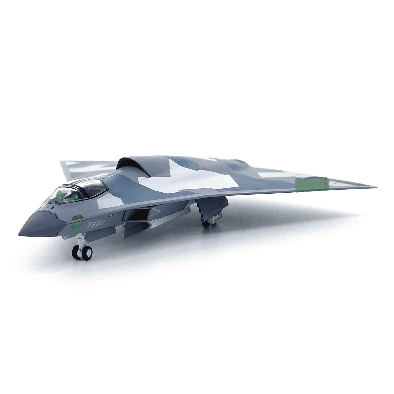 CSYANXING J-36 Fighter Jet Model China Air Force Sixth Generation Diecast Alloy 1/144 Scale Collection Display New Aircraft 6.7in