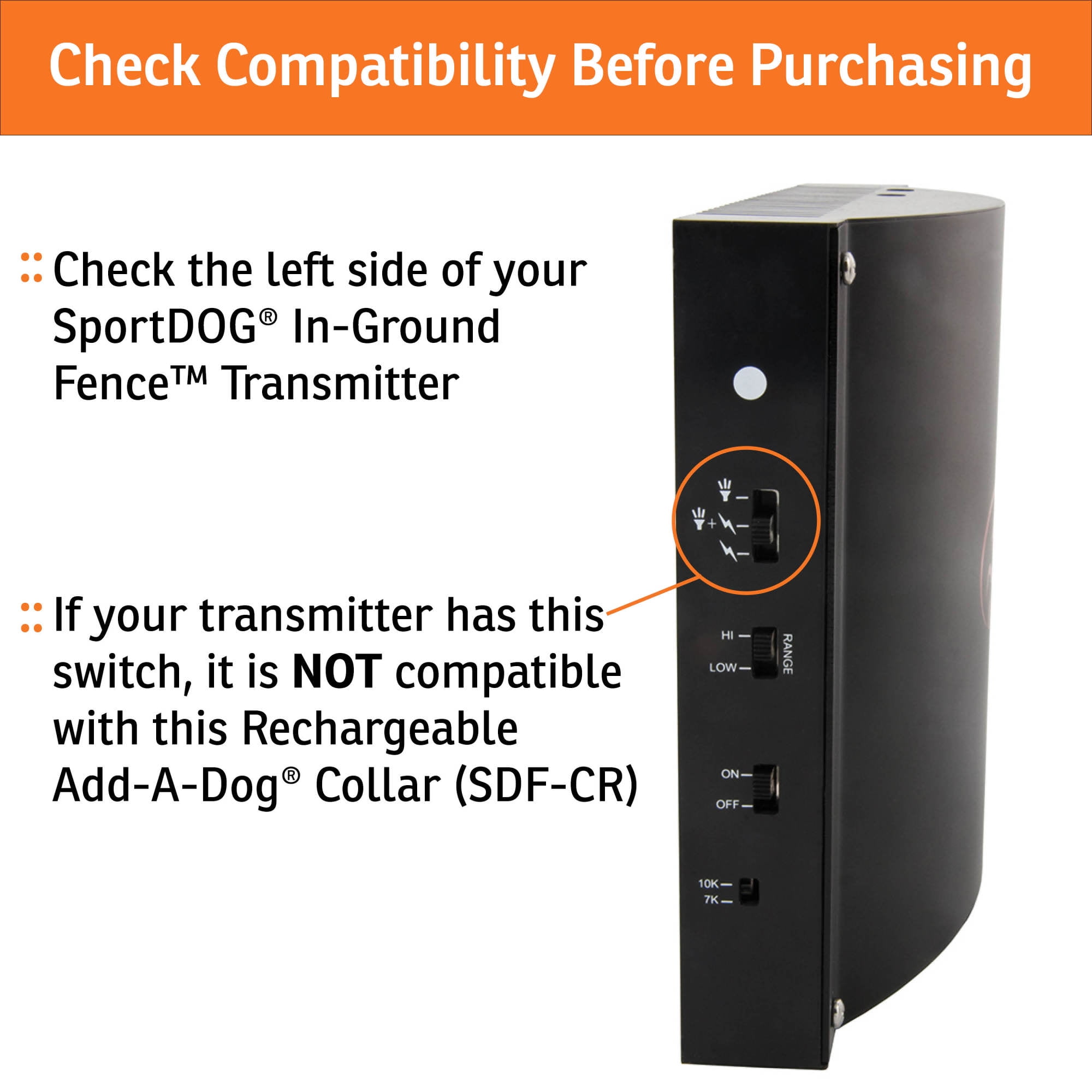 SportDOG Brand Rechargeable In-Ground Fence Add-A-Dog Collar - Waterproof with Tone, Vibration, and Static - SDF-CR, Black from Parent Company of INVISIBLE FENCE Brand