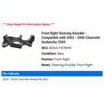 thumbnail image 2 of Front Right Steering Knuckle - Compatible with 2002 - 2006 Chevy Avalanche 2500 2003 2004 2005, 2 of 2